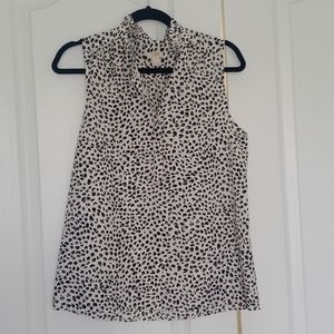 Sleeveless leopard print blouse